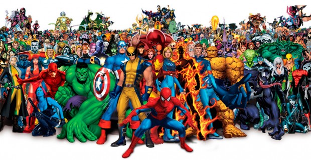 Une bande de super-héros américains. Une bande de super-héros américains.